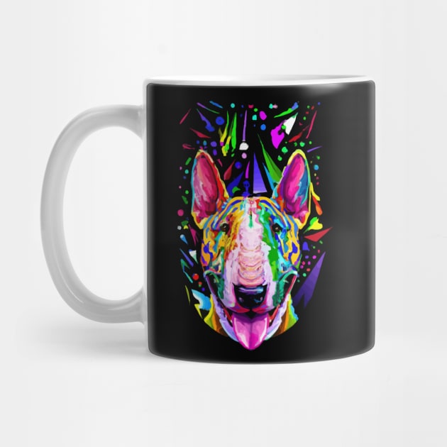 Bull Terrier Dog 90s Retro Vintage Artwork by Furrban